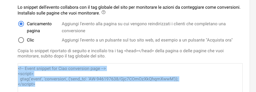 tracciare adwords